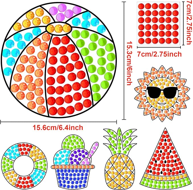 Qyeahkj 6pcs Summer Arts and Crafts Kits Suncatcher Easy Art Craft - Image 3
