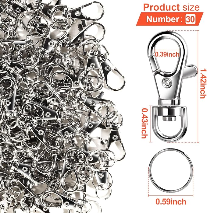 LEOBRO 480PCS Lobster Claw Clasps and Key Rings, Keychain Making Kit - Image 3