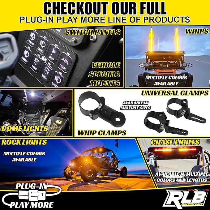 1.875" Light Bar Mount (1 PC-Single) UTV A-Pillar POD Light Mount by RLB MOTORSPORTS - for 1.875" Roll Bar, Fits Under Most windshields Compatible with CanAm Maverick X3 Mav R Defender