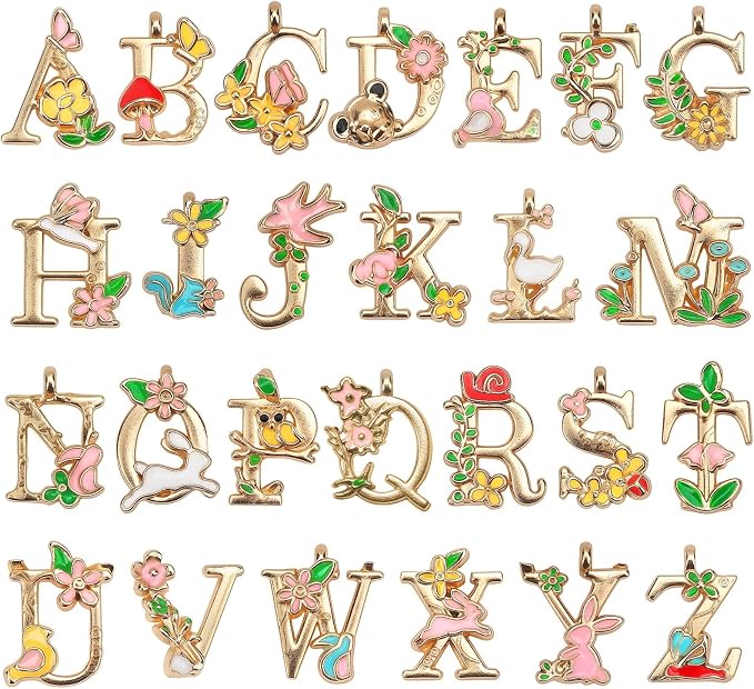 SANNIX 26Pcs Letter Charms, Initial Letter Charms by SANNIX