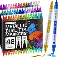 ARTISTRO 48 Metallic Dual-Tip Acrylic Paint Markers – Paint Pens Set by ARTISTRO