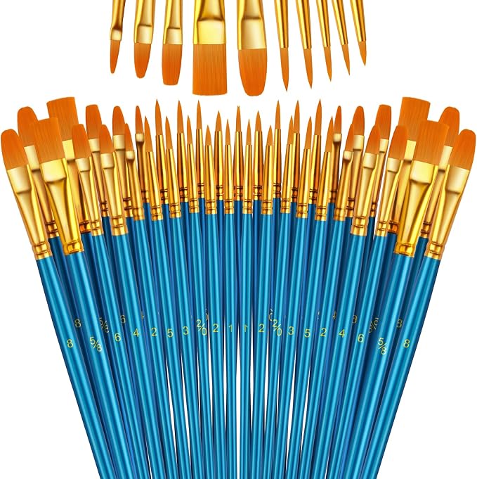 Paint Brushes Set, 16 Pack 160 Pcs Round-Pointed Tip Paintbrushes Nylon Hair by LIDCOM