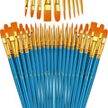 Paint Brushes Set, 16 Pack 160 Pcs Round-Pointed Tip Paintbrushes Nylon Hair by LIDCOM