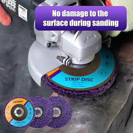 10 Pack 4" x 5/8" Strip Discs Stripping Wheel, Rust Remover Discs for Angle Grinder,Clean and Remove Paint Coating Rust Welds Oxidation(Purple)