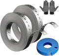 Metal Pipe Strap, 3/4 inch, 100 FT, Galvanized Hanger Strapping with Holes for Pipe Support, Flexible Trimming | Includes Storage Case & Gloves, Storage Case (100 FT 2Pack)