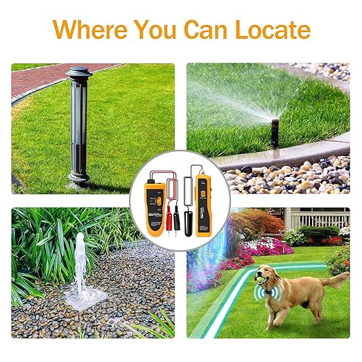 F02 Underground Cable Locator, Wire Tracer with Earphone, Cable Tester for Dog Fence Cables Irrigation Control Wires