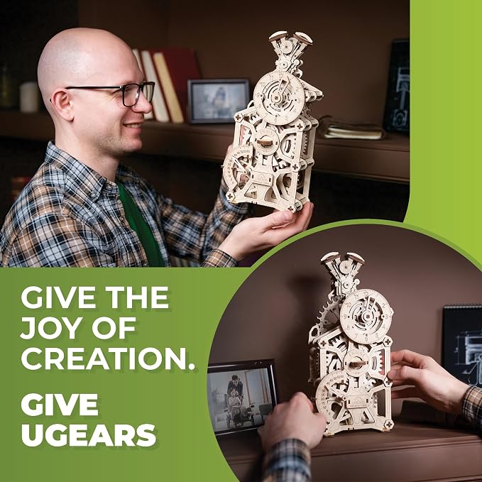 UGEARS Engine Clock 3D Wooden Puzzles - Image 4