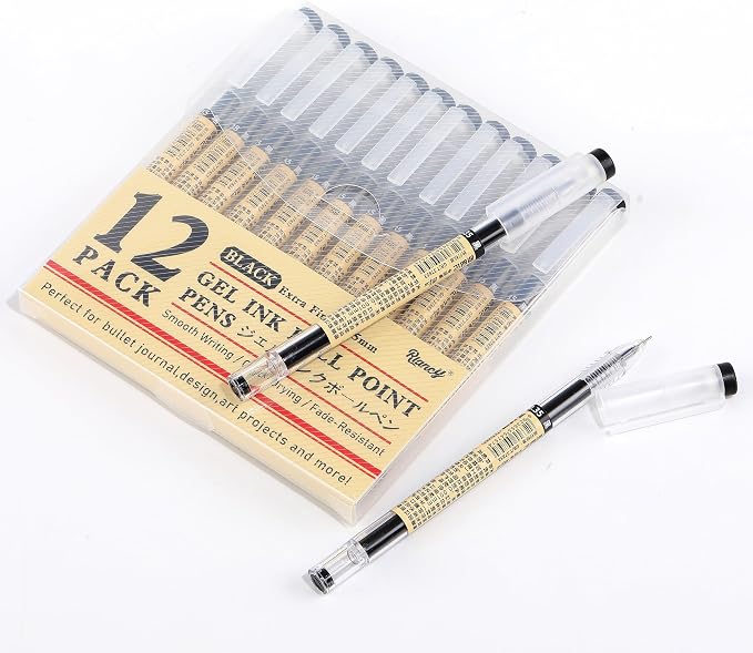 Japanese Style Black Gel Ink Pens, 0.35mm Extra Fine Point, No Smudge Quick - Image 7
