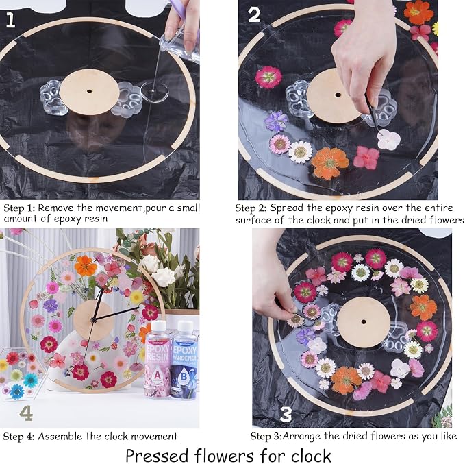 154Pcs Black Dried Pressed Flowers - Image 6