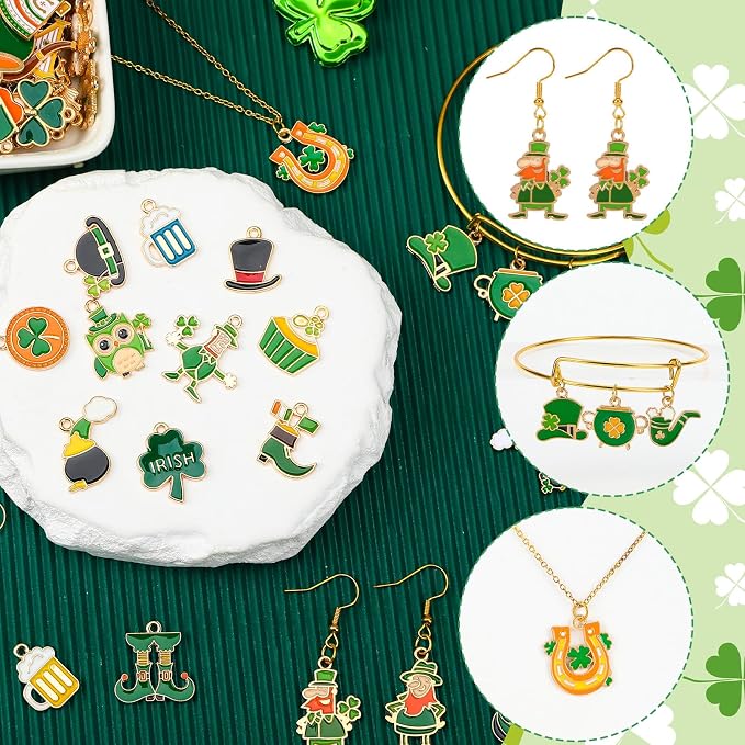 MARFOREVER 120 Pcs St. Patrick's Day Shamrock Charms - Image 4