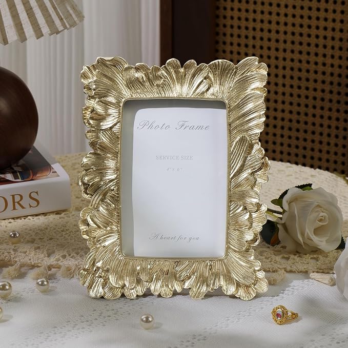 Cuspin Vintage 4x6 Picture Frame, Elegant Retro Photo Frame - Image 3