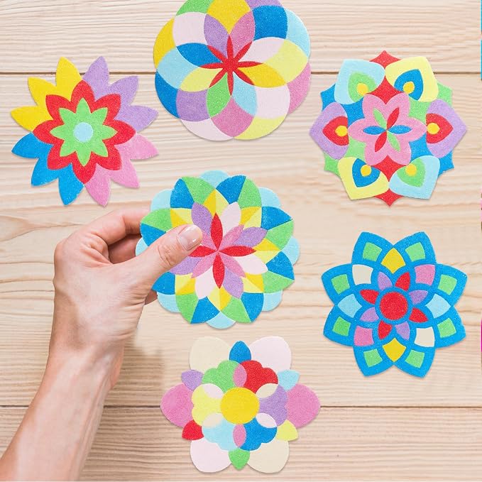 MLOLM 30 Sets Diwali Mandala Sand Art Kits Self Adhesive Rangoli Mandala Sand - Image 4