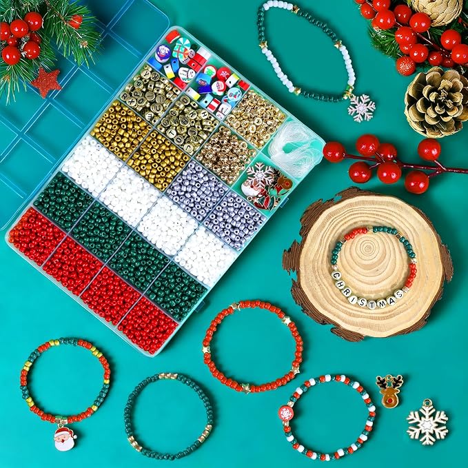 Redtwo Christmas Bracelet Making Kit, Holiday DIY Craft - Image 4