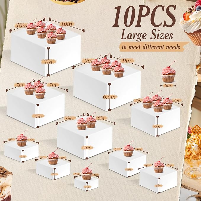 10 PCS Buffet Risers, Large Food Risers - Image 2