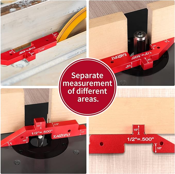Router Table Setup Bars, 7pcs Aluminum Precision Setup Blocks Height Gauge Set for Router Table Saw Accessories and Angle Woodworking Set Up(Each Block has Different Thickness)