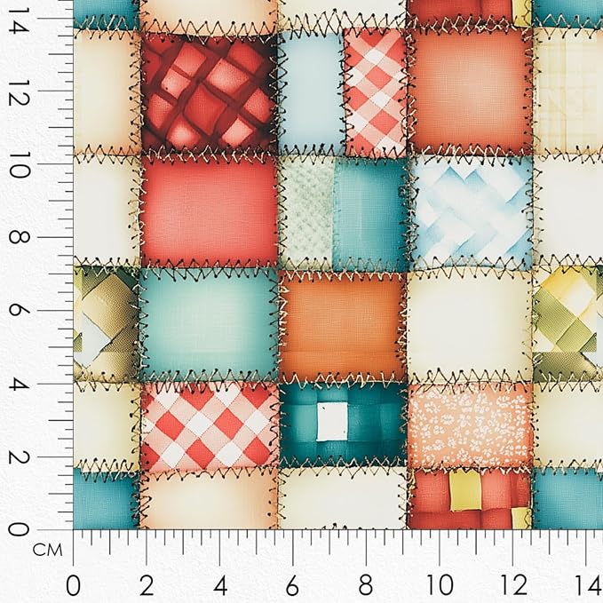 Patchwork Hot Cocoa Cotton Fabric Panel – 6 Designs + Bonus Sheet 29.5×19.6 inch - Image 8