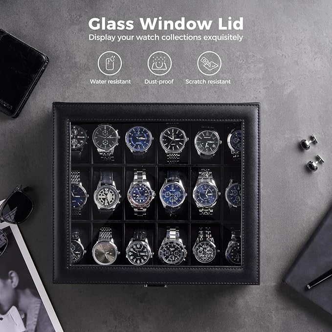 ProCase Watch Box Organizer, 18 Slot Watch Display Case - Image 4