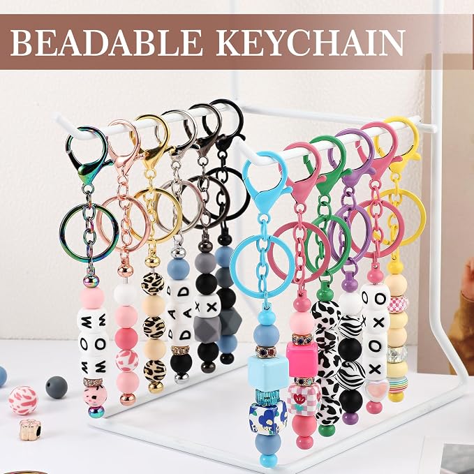 Tondiamo 24 Pcs Beadable Keychain Bars Bulk Beads - Image 2