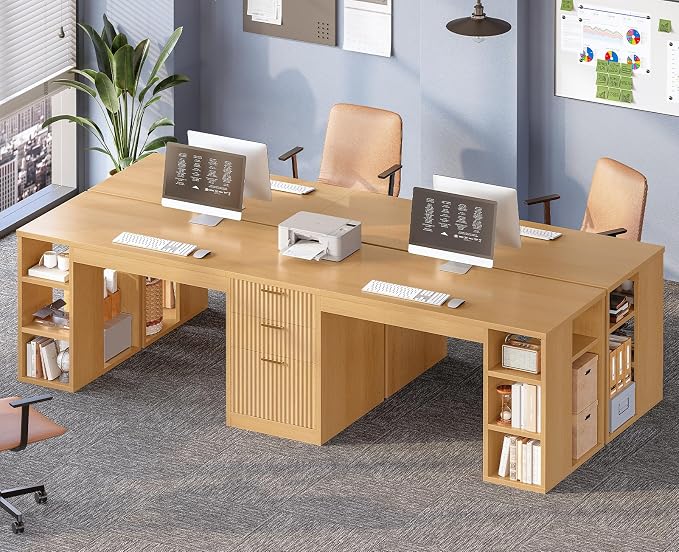 SEDETA Fluted 96.5" Computer Desk - Image 8