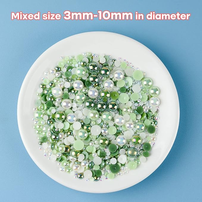 ASTARON 50g Mix Flatback Rhinestones Half Pearls - Image 3