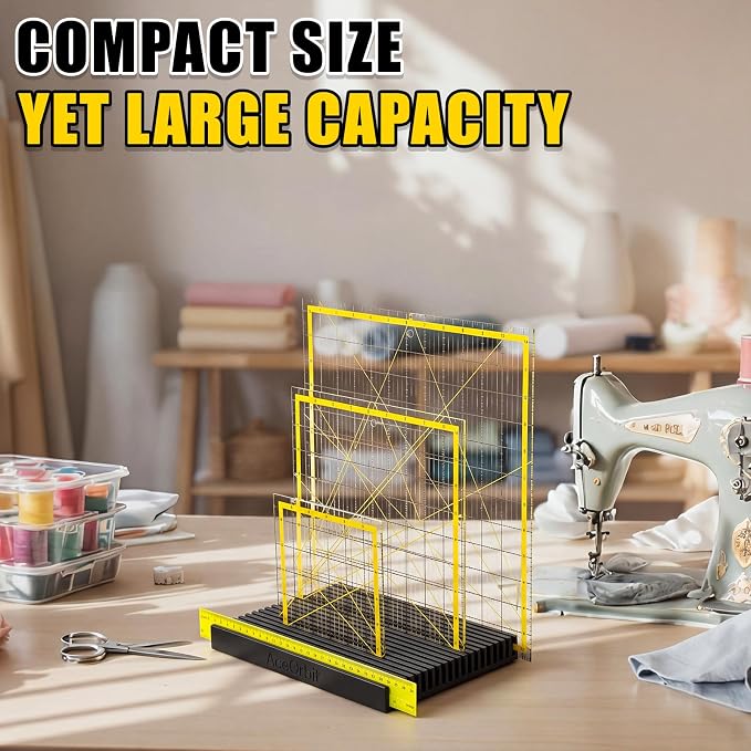 AceOrbit 10 Inch Large-Sized Quilting Rulers Holder, Desktop 20 Slot Ruler - Image 4