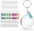 120 pcs Acrylic Keychain Blank Silver Kit | Silver Tassels, Rings & Jump Rings by Lganze