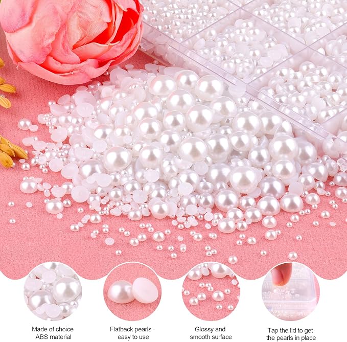 13000Pcs Flatback Pearls for Crafting, Bedazzling Bead for DIY Crafts Clothing - Image 6