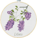 Awesocrafts Cross Stitch Kits Lilac Flowers 11CT Stamped Patterns Easy Cross by Awesocrafts