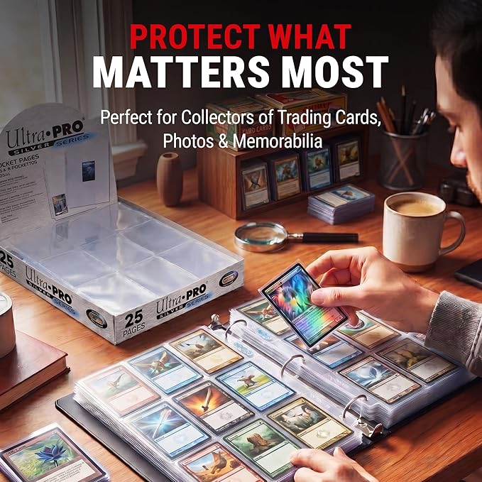 Ultra Pro Card Pages for Binders – 9 Pocket Trading Card Binder Pages – Silver - Image 3