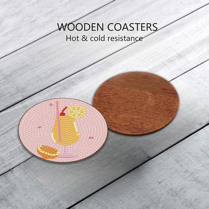 Bulerrylulu 12 Pcs Cocktail Diamond Painting Coasters Kits - Image 6
