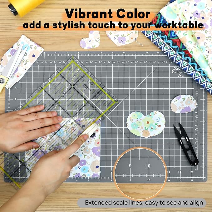 Premium Self Healing Cutting Mat 18'' x 12'', A3 Non-slip Sewing Mat - Image 3