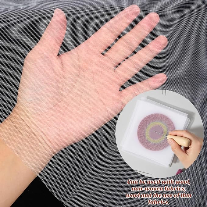 Wakauto Wool Wet Felting Tools 3Pcs Wet Felt Gauze Sheets 31.49X31.49In Needle - Image 7