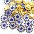 14mm 150pcs Crystals Dark Blue Glass Gems Sew on Rhinestones, Metal Base Claw by Unknown