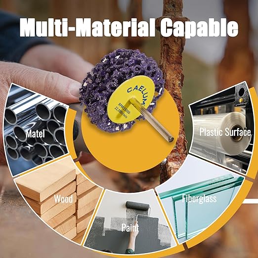 CAELUM 10 Pack Strip Discs Set, 1.5 Inch Rust Removal Wheels for 1/8" Shank Rotary Tools, Quick-Change Grinding Discs for Paint, Rust, Oxide, Weld Cleanup, and Scale Removal