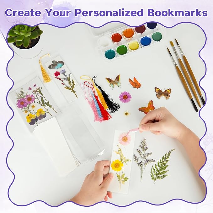DIY Bookmark Making Kit – 187 PCS Dried Flower Bookmark Kit - Image 6