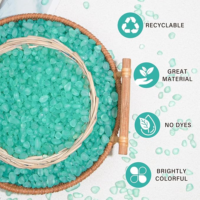 QEQEKAKA Sea Glass Stones for Crafts About 2.75LB Glass Pebbles Gemstones Bulk - Image 3