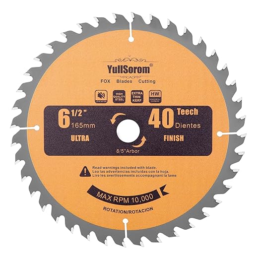 6-1/2 inch Circular Saw Blade 40T Combo Pack with 5/8" Arbor，Ultra Fine Finish for Wood Cutting, Thin-Kerf