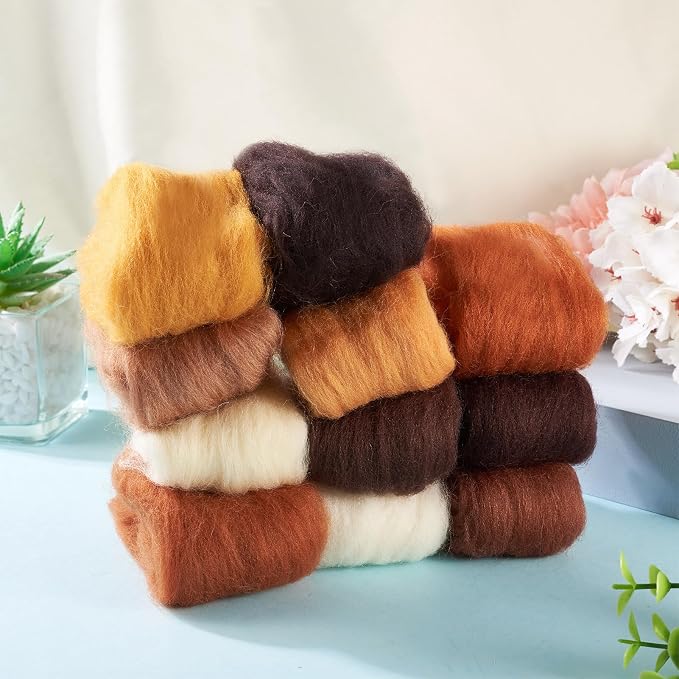 FASHEWELRY 1.94 oz Wool Roving for Needle Felting Kit 11 Colors Felting Wool - Image 6