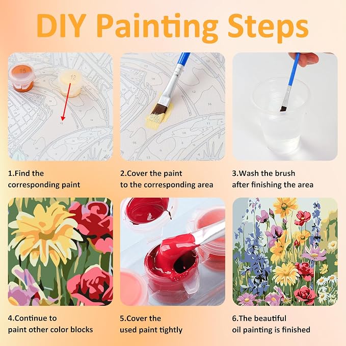 Mandun 3 Pack Paint by Numbers Kit - Image 8