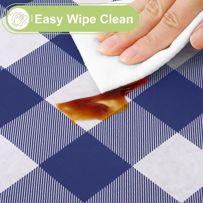 Smiry Oval Table Cloth, Waterproof Vinyl Tablecloths - Image 3