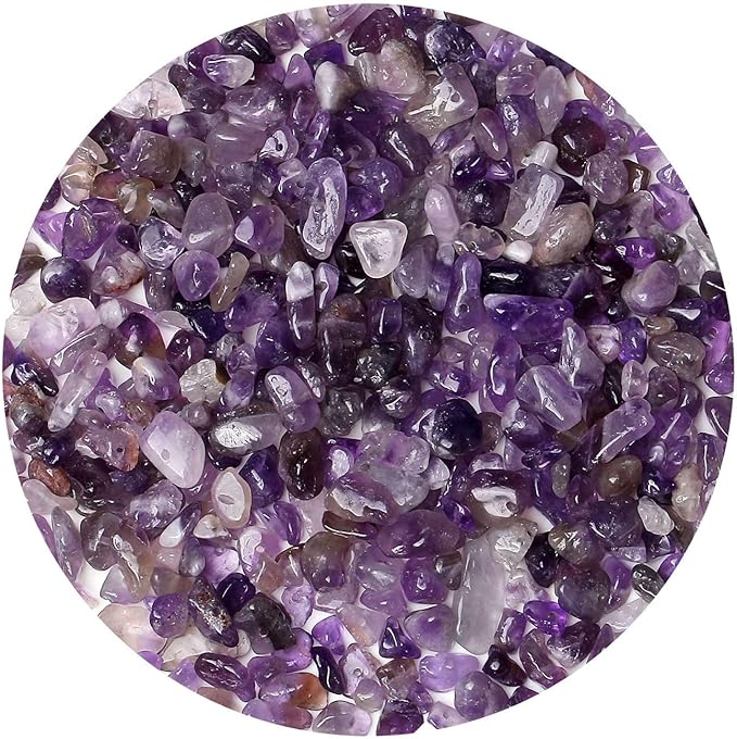 LAIDANLA Amethyst 400pcs Natural Chip Stone Beads 5-8mm Healing Crystal by LAIDANLA