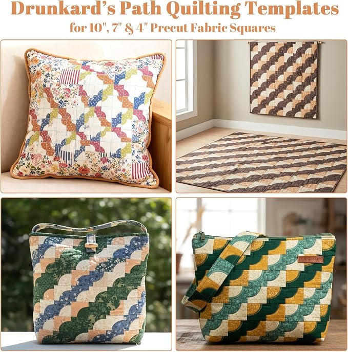 3 Set Drunkards Path Quilting Templates - Image 6