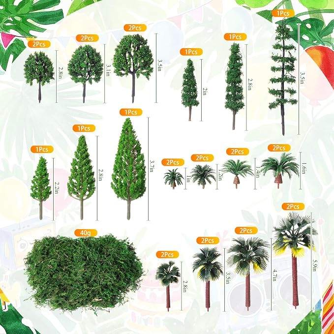 Tigeen 28 Pcs Model Trees Mixed Model - Image 2