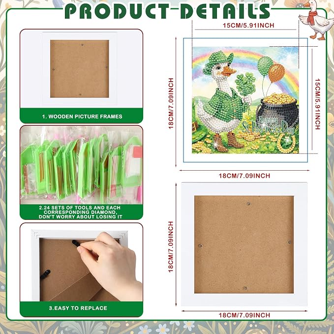 Trandraft 13 Pcs Goose Interchangeable Farmhouse Diamond Painting Kits - Image 3