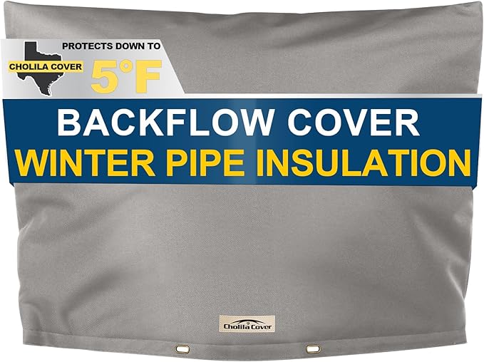 Backflow Preventer Cover Insulated (5°F) with Thick 7 Layers Fabric - 30" W x 24" H with Aluminum Foil Layer for Winter Pipe Freeze Protection, Sprinkler Covers for Outside (Grey)