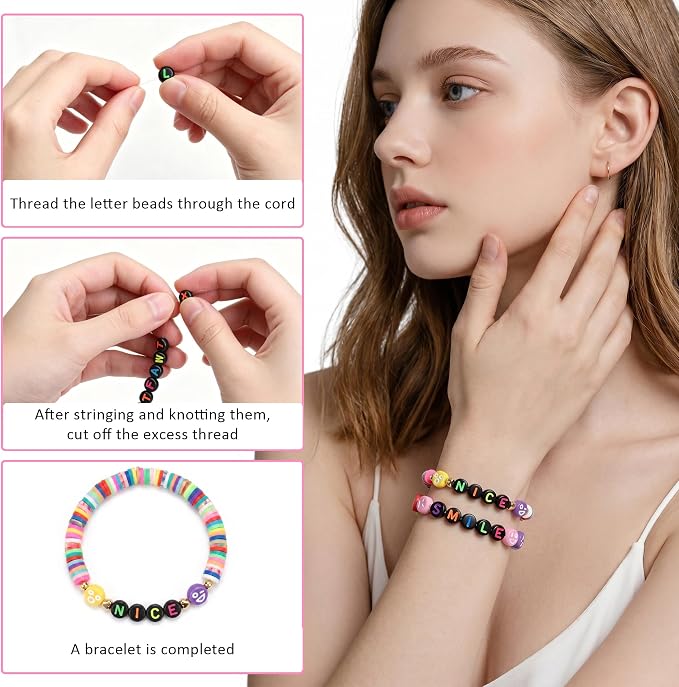 1500PCS Black Letter Beads and Mixed Emoticon Beads - Image 5