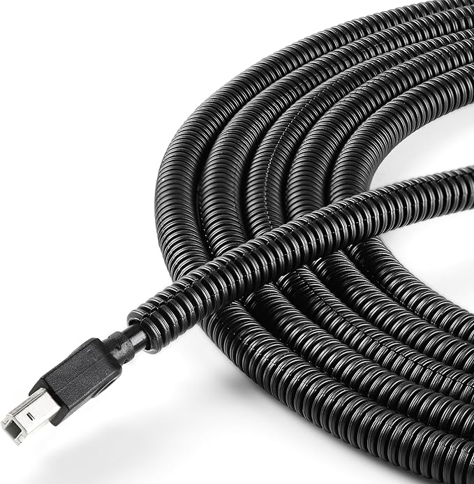 Split Wire Loom 1/4 Inch, 13FT Wire Protector Tubing for Cords, Black Flexible Wire Conduit Cover, Cord Protectors from Pets No Chew Electric Wire Cover