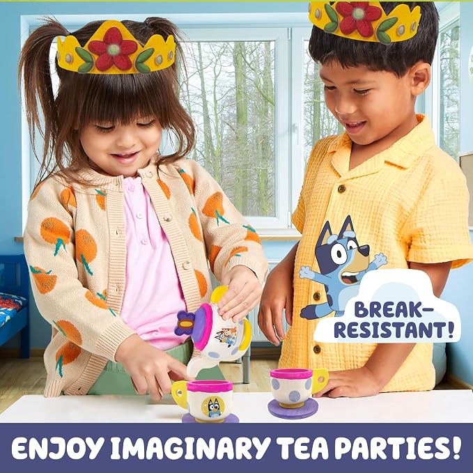 Bluey Paint & Play Tea Party, 6-Piece Wooden Tea Set, Customize - Image 5