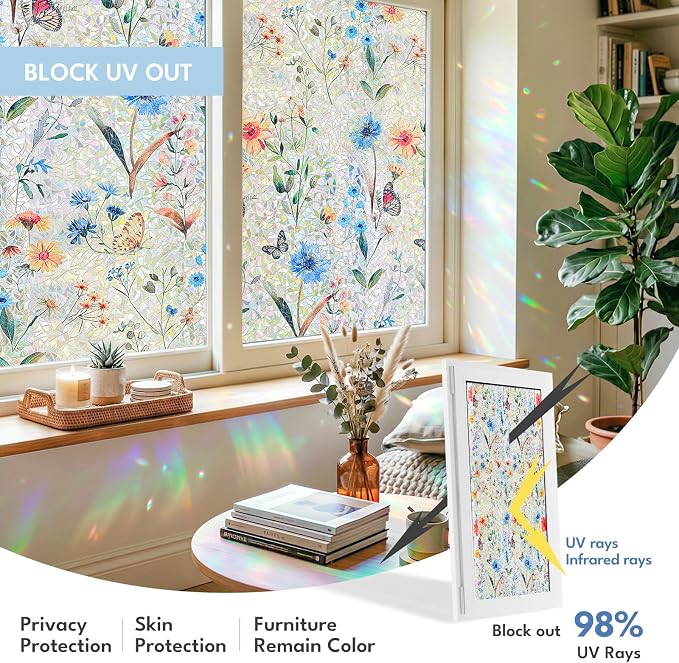 ADD.HERES Window Privacy Film, Stained Glass Decorative Static Cling, Removable - Image 4