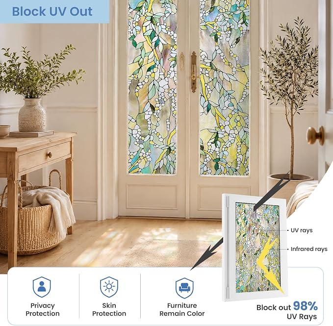 3D Stained Glass Window Film, Decorative Window Privacy Film - Image 4